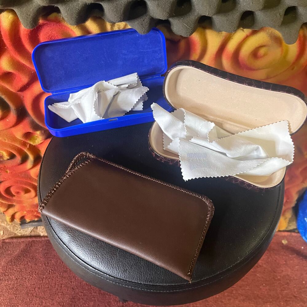 Lot of 3 eye glass cases plastic